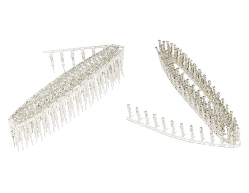 Ferwooh 100PCS 2.54mm 18-24awg Male Pin Crimp Terminal Connector + 100PCS Female Pins Connector Kits for Dupont Jumper Wire Cable - Image 1